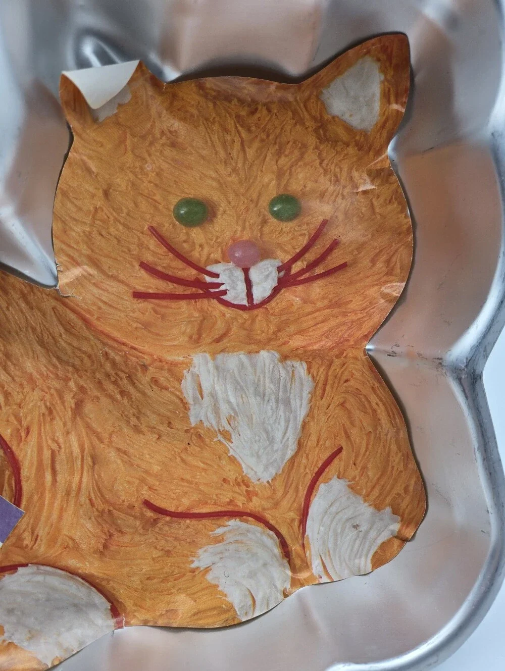 Vintage Wilton 1989 Cutie Cat Aluminum Cake Pan With Insert